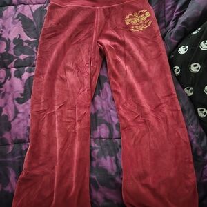 Women's Red Velour Sweatpants